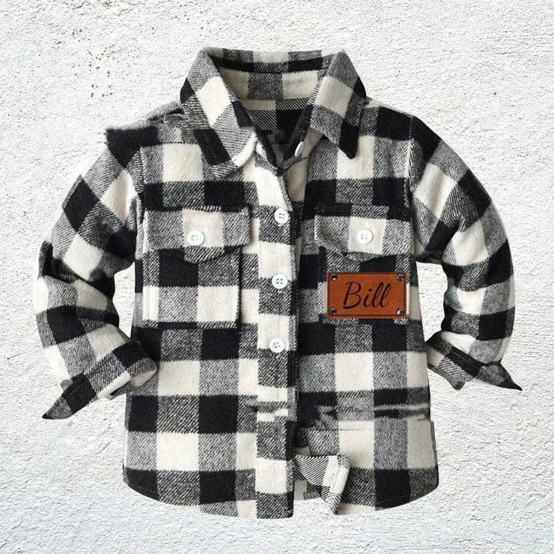 Baby Boy Cashmere Flannel Checkered button Shirt jacket kids - EX-STOCK Canada