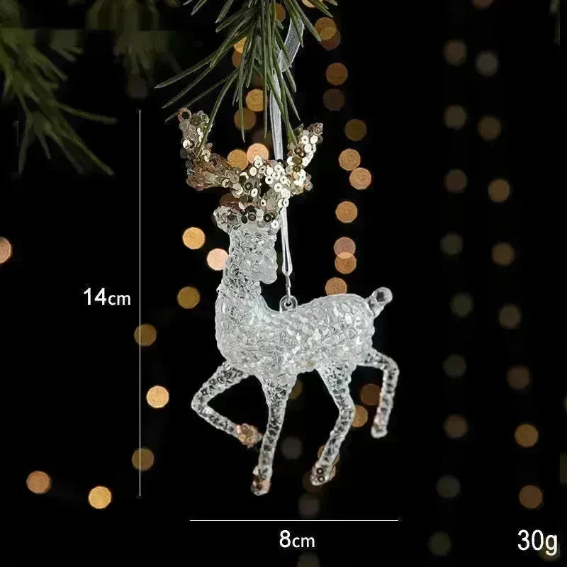 Christmas Decorations Sequins Acrylic Transparent Pendant - EX-STOCK CANADA