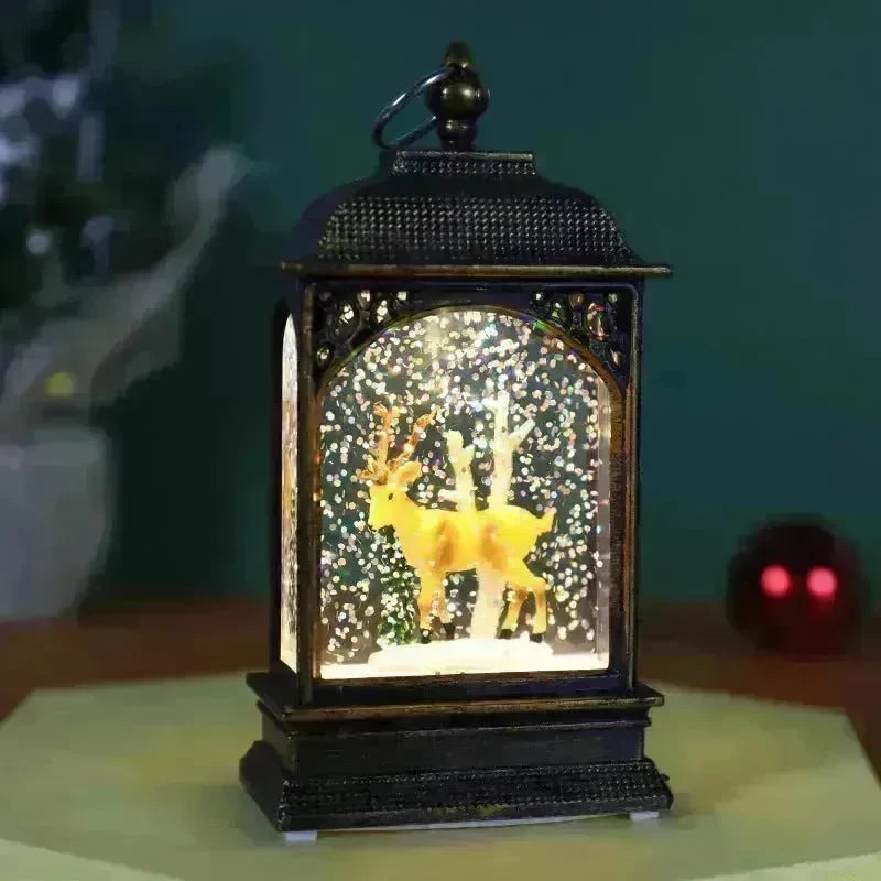 Christmas Decoration Luminous Water Injection Flat Storm Lantern Desktop Decoration - EX-STOCK CANADA