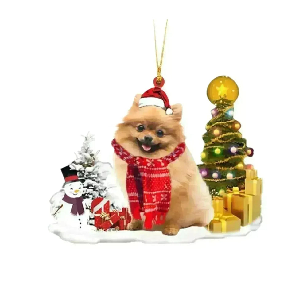 Christmas Family Puppies Decorate Trees With Lights - EX-STOCK CANADA