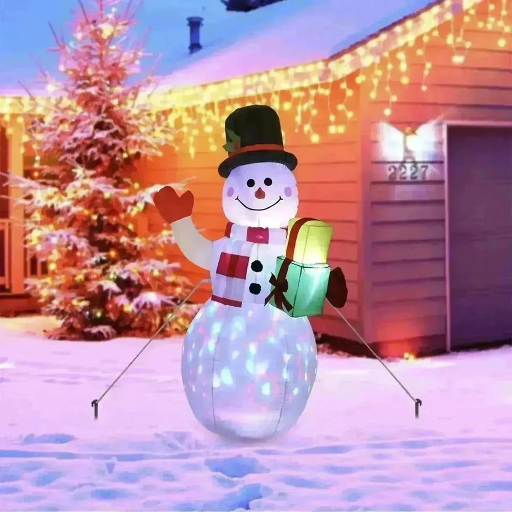 Christmas LED Lights Glowing Santa Tree Snowman Inflatable Doll Outdoor Yard Garden Decor - EX-STOCK CANADA