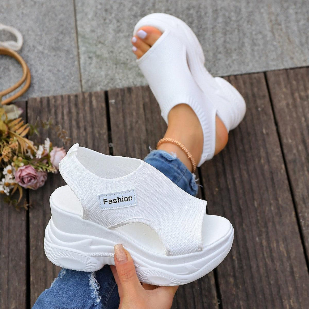 Summer Fishmouth Chunky Wedge Sandals Women's Casual Breathable Footwear Daily Shoes 