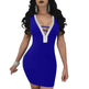 Sexy Slim Ladies Deep V-neck Bodycon Party Dresses Women Summer Sleeveless Hollow Out Backless Package Hip Dress Clubwear - EX-STOCK CANADA