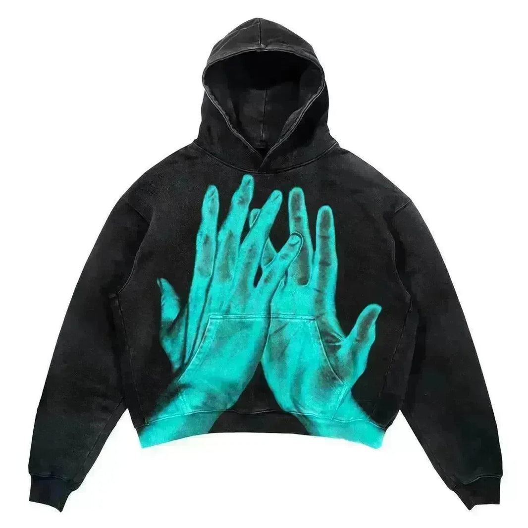 Men's And Women's Fashion Punk Design Fleece Printed Hoodie top - EX-STOCK CANADA