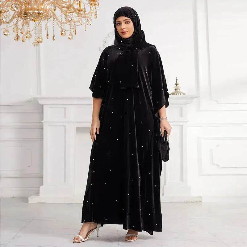 Black Abaya Hijab Jilbab Abaya for ArabMiddle East Arab Dubai Islamic Wear for Women Eid Jalabiya for Women Abaya Khimar set - EX-STOCK Canada