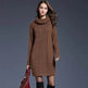 New Autumn Winter Solid Knitted Oversized Mini Turtleneck Sweater Dress - EX-STOCK Canada