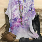 Summer Loose blouse Round Neck Short Sleeve Cotton And Linen Top For Women - EX-STOCK CANADA