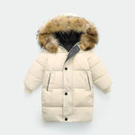 Big Fur Collar Mid-length Medium And Large Children's Clothing Thick Winter Wear Coat - EX-STOCK Canada