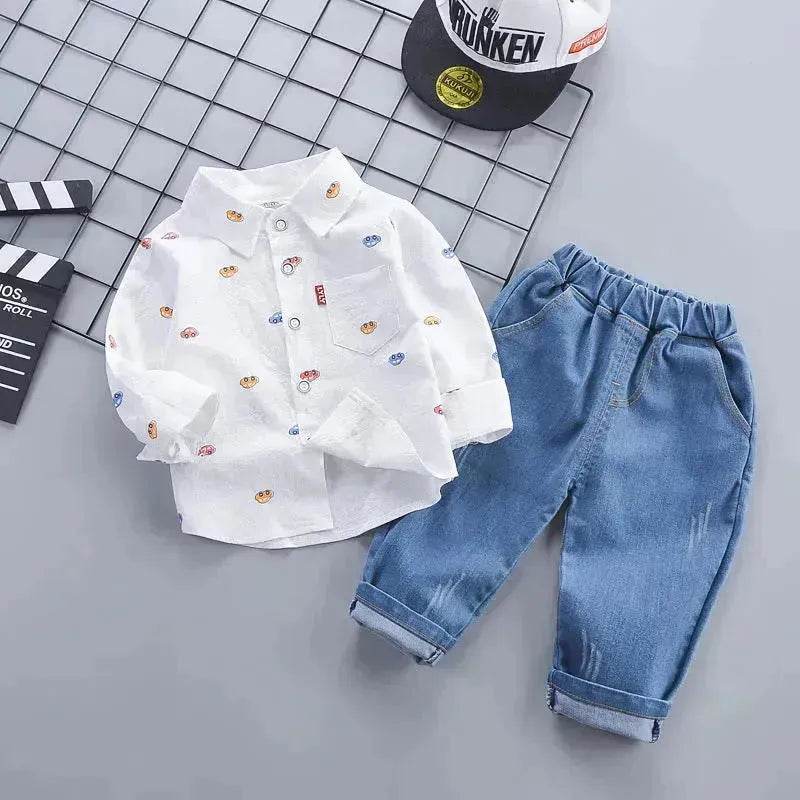Children's Clothing Autumn Clothing Casual Long sleeve Shirt Two-piece for Boys - EX-STOCK Canada