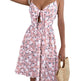 Spring And Summer Leisure Floral Spaghetti floral Midi Dress - EX-STOCK Canada