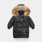 Big Fur Collar Mid-length Medium And Large Children's Clothing Thick Winter Wear Coat - EX-STOCK Canada