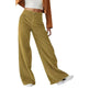 High Waist Drooping Slimming Casual Straight Pants Women's Corduroy Trousers - EX-STOCK Canada