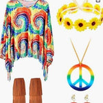 Tie Dye Cloak Costume Halloween Party Clothing Suit - EX-STOCK Canada