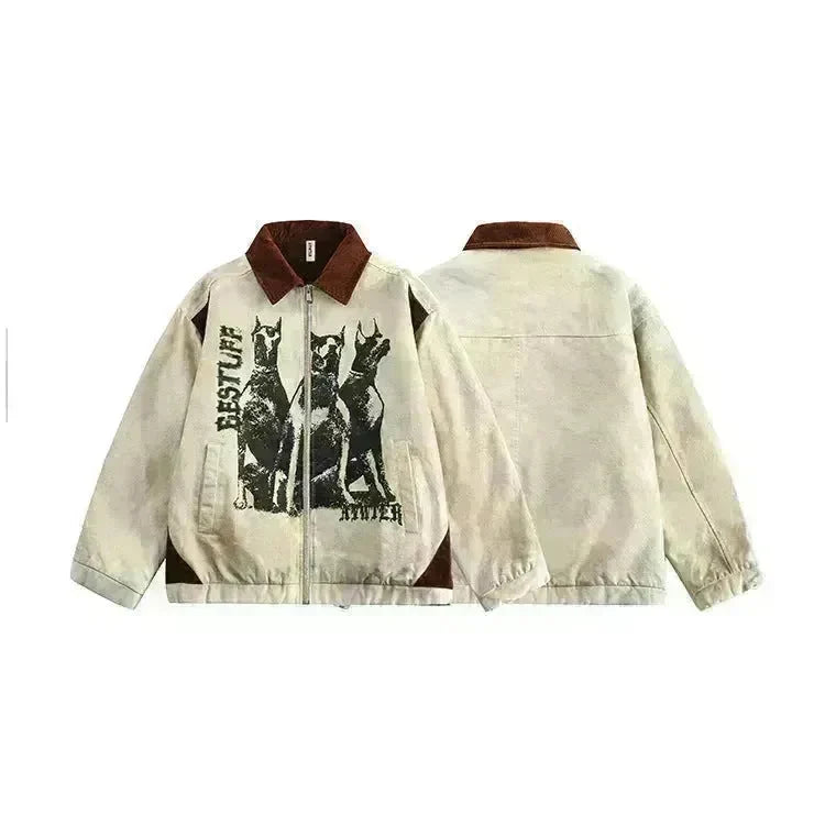 Casual men Retro Heavy Lapel Cotton padded jacket Hip pop street style - EX-STOCK CANADA