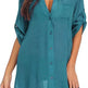 European And American Sun Protection Women Beach Linen Shirt dress - EX-STOCK CANADA