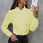 New Long Sleeve Business Work Office  Chiffon Blouse Shirt Women - EX-STOCK CANADA