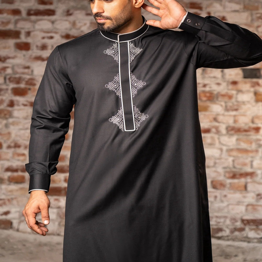 Muslim Long Sleeve Embroidered Ethnic Style Arabic Robe - EX-STOCK Canada