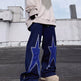 Five-pointed Star Embroidery Denim Horn Loose Straight Casual All-match Mop Jeans Baggy Trousers Men - EX-STOCK Canada