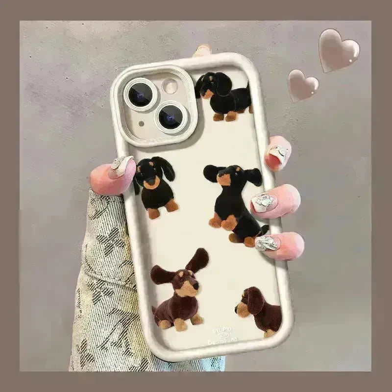 Cream Sausage Dog Phone Case - EX-STOCK CANADA