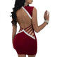 Sexy Slim Ladies Deep V-neck Bodycon Party Dresses Women Summer Sleeveless Hollow Out Backless Package Hip Dress Clubwear - EX-STOCK CANADA