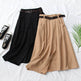 Solid Color Leisure Artistic Pocket High Waist Irregular flared Midi Skirt for work women - EX-STOCK Canada