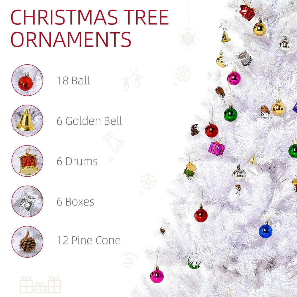 4.9ft Artificial Christmas Tree Xmas Holidays Decor With Ornament White EX-STOCK Canada 