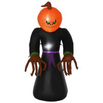 7ft Inflatable Halloween Decoration Pumpkin Reaper, Blow-Up Outdoor LED Yard Display With Lights For Garden, Party, Holiday EX-STOCK Canada 