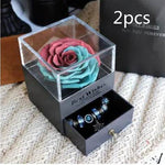 Eternal Flower Rose Jewelry Box for Birthday Presents Valentines Day Wedding Gift Box - EX-STOCK Canada