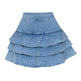 Elastic Jeans High Waist Layer Denim short mini flare skirt - EX-STOCK Canada
