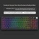 Mechanical keyboard with RGB lighting effects on a black background