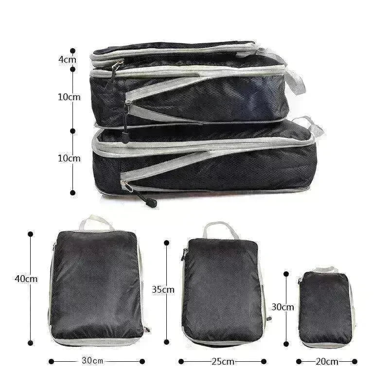 3Pcs Comp. Packing Cubes Expandable Travel Bags Organizer - Random Color - EX-STOCK CANADA