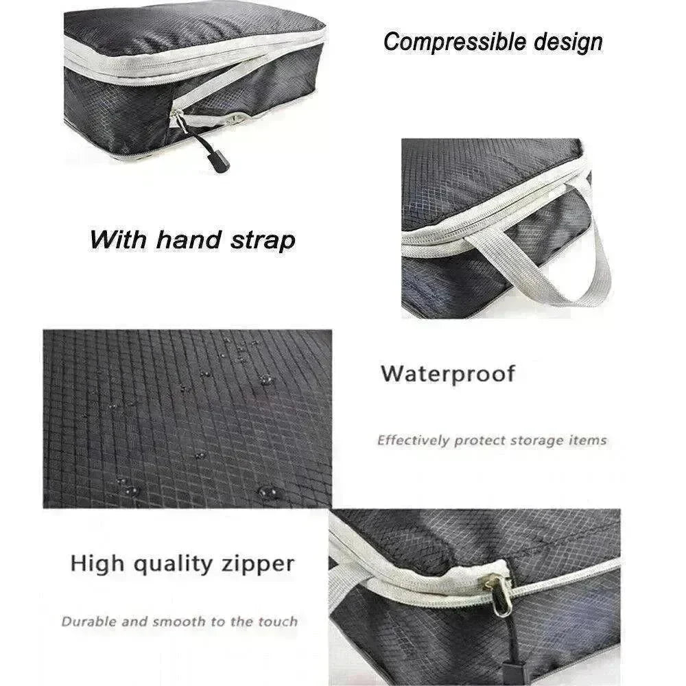 3Pcs Comp. Packing Cubes Expandable Travel Bags Organizer - Random Color - EX-STOCK CANADA