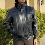 BOL Men's Double Pocket Leather Bomber Jacket 