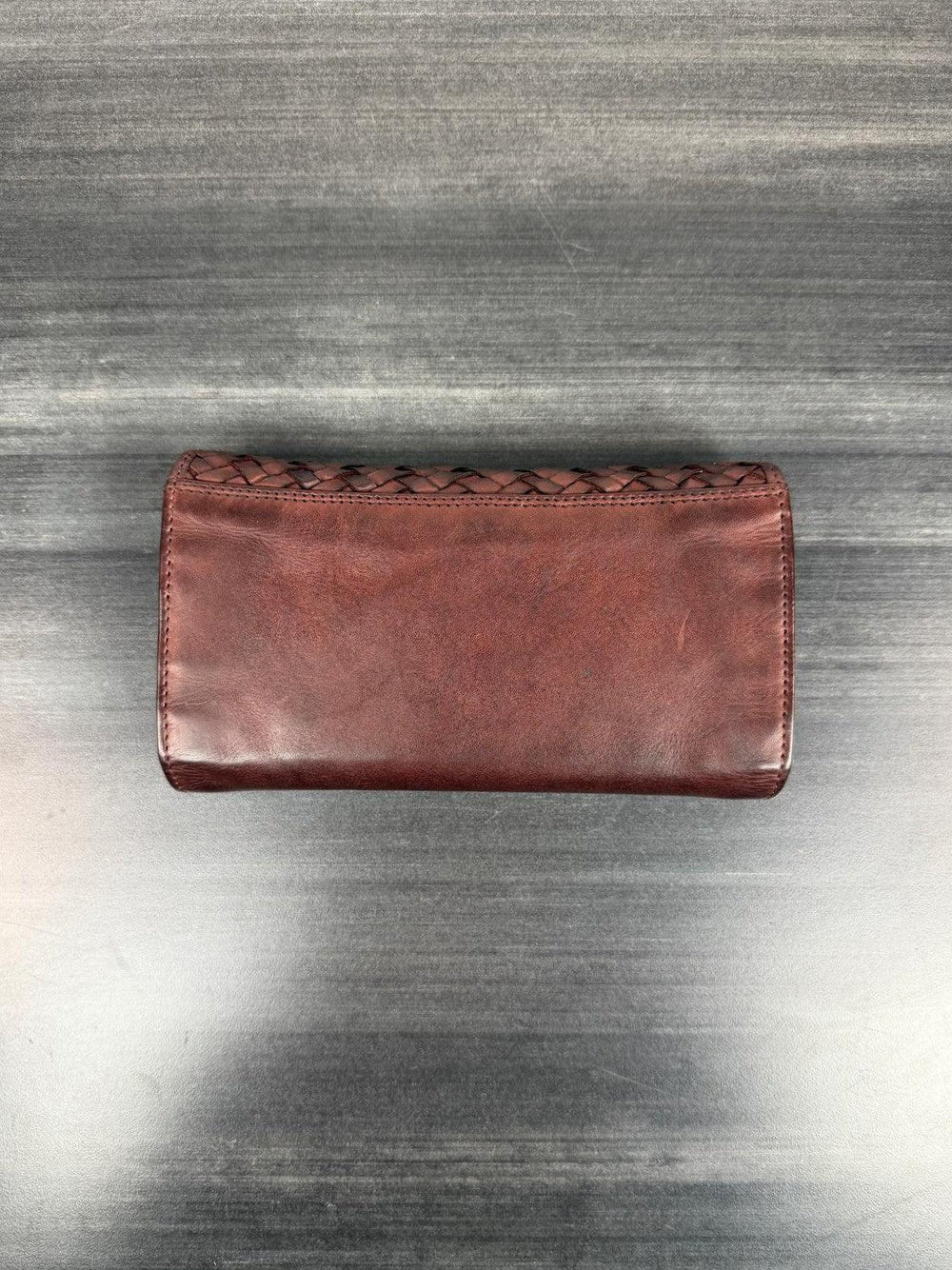 Women's Leather Basket Weave Purse 
