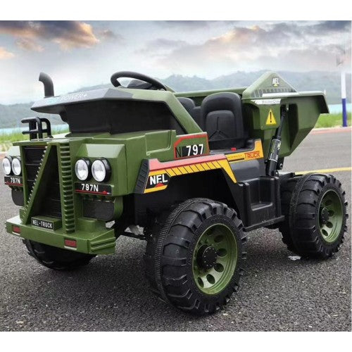2026 12V Dump Truck 2 Seater Kids Ride On Car with Remote Control and Electronic Dumper 