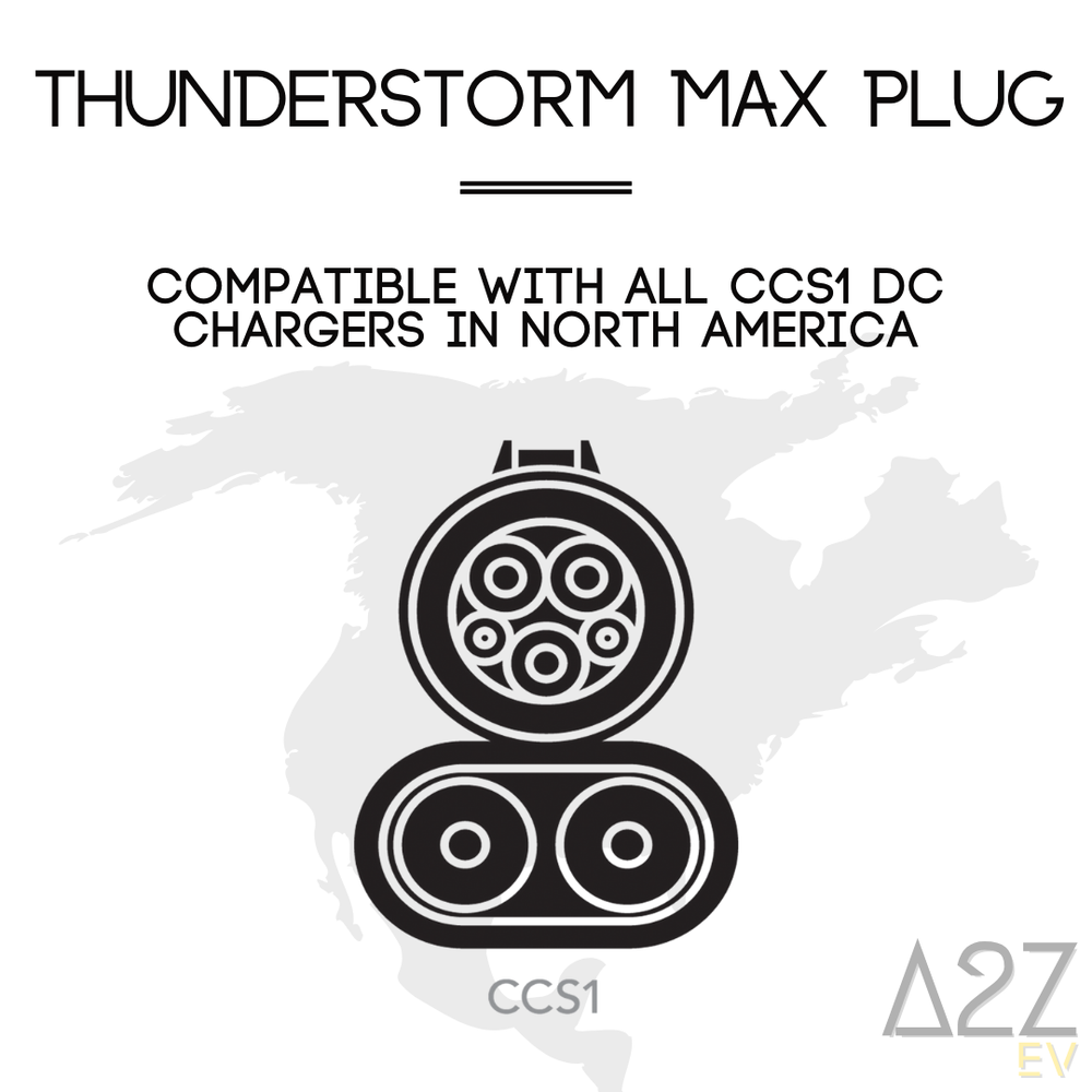 Chargeur CCS1 pour Cybertruck | DC | Certifié UL2252/CSA-C22.2 | Le Thunderstorm Max Plug 