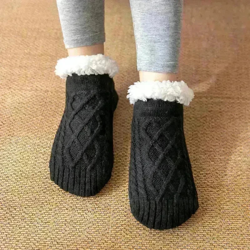Winter Knitted Plush Floor Socks Home Warm Non-slip Carpet Socks Women - EX-STOCK CANADA