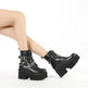 Black Block heeled Buckled Ankle boot Gothic for women - EX-STOCK Canada