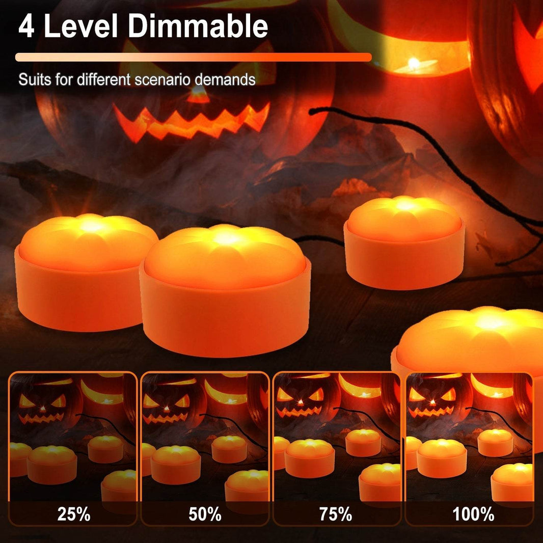 4 Pack Halloween LED Pumpkin Lights Battery Operated Halloween Decoration Lights With 2 Light Modes 4 Timer Setting Remorte Control For Party Pumpkin Decor - EX-STOCK Canada
