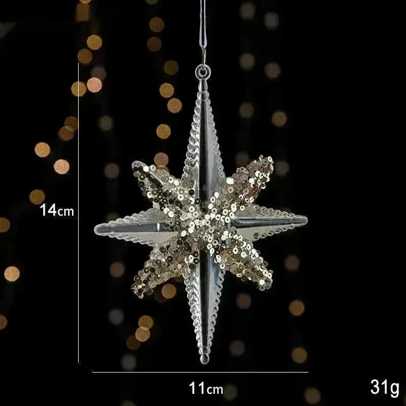 Christmas Decorations Sequins Acrylic Transparent Pendant - EX-STOCK CANADA