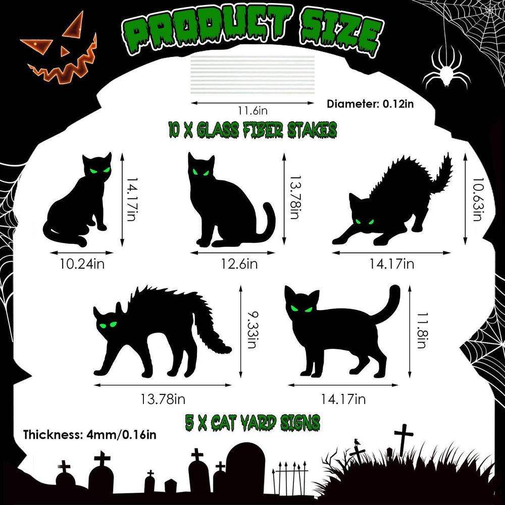 6Pcs Skull Or 6Pcs Tomb Or 5Pcs Black Cat Halloween Yard Sign Decorations Glow In The Dark For Haunted House Garden Yard And Scary Theme Party - EX-STOCK Canada