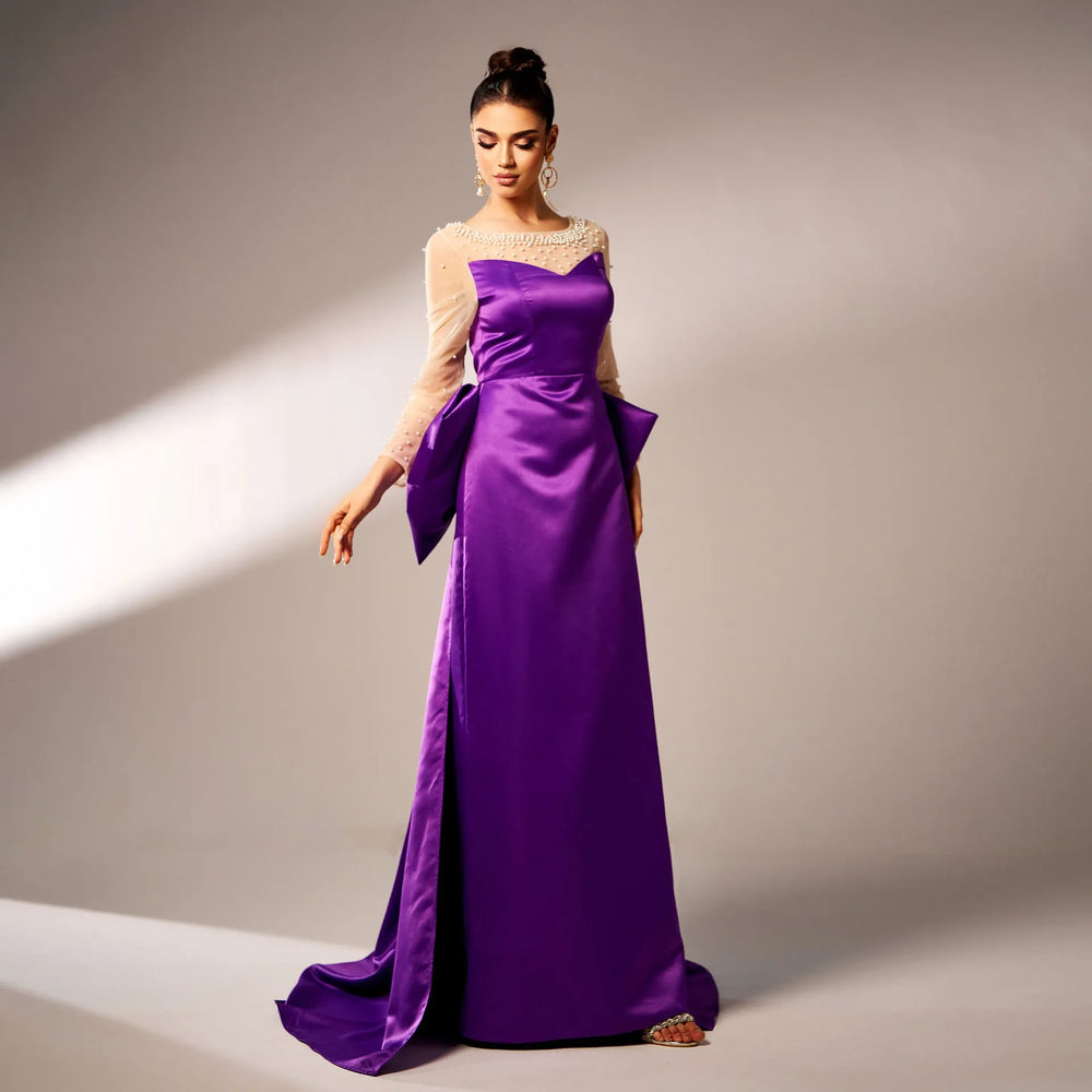 Long Sleeve Evening Party Dress - EX-STOCK CANADA