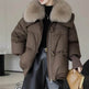Women Cotton-padded Down Jacket Fur Collar Thick Puffer Winter Coat - EX-STOCK Canada