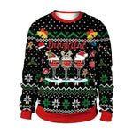 Men And Women Digital Printing Christmas Round Neck Sweater Tops - EX-STOCK CANADA
