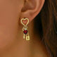 Simple Love Female Diamond Lock-shaped Special-interest Earrings - EX-STOCK CANADA