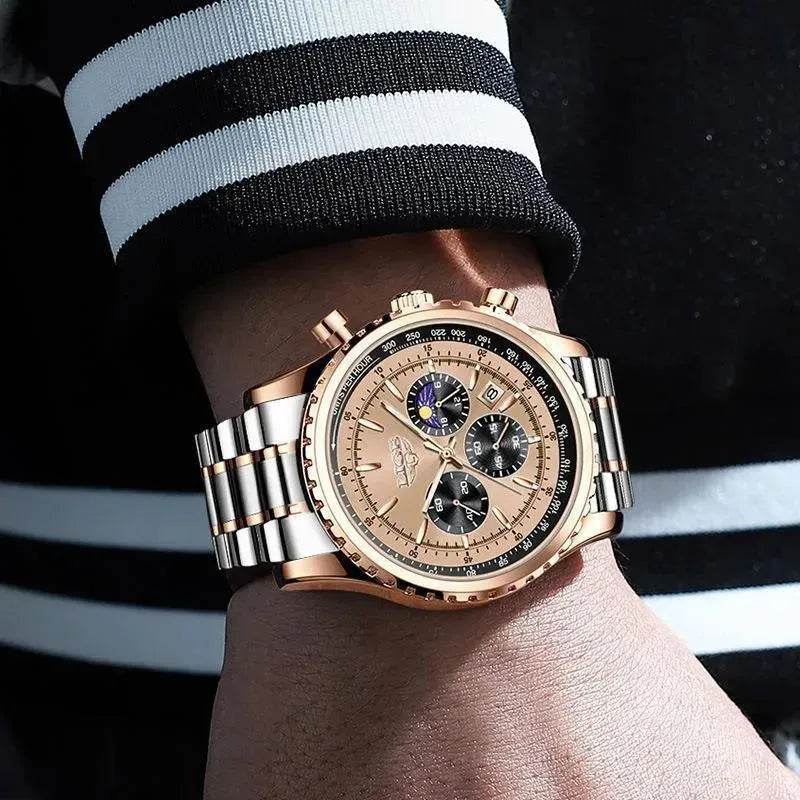 Men's Quartz Watch Business Watch Moon Phase Multifunctional - EX-STOCK Canada