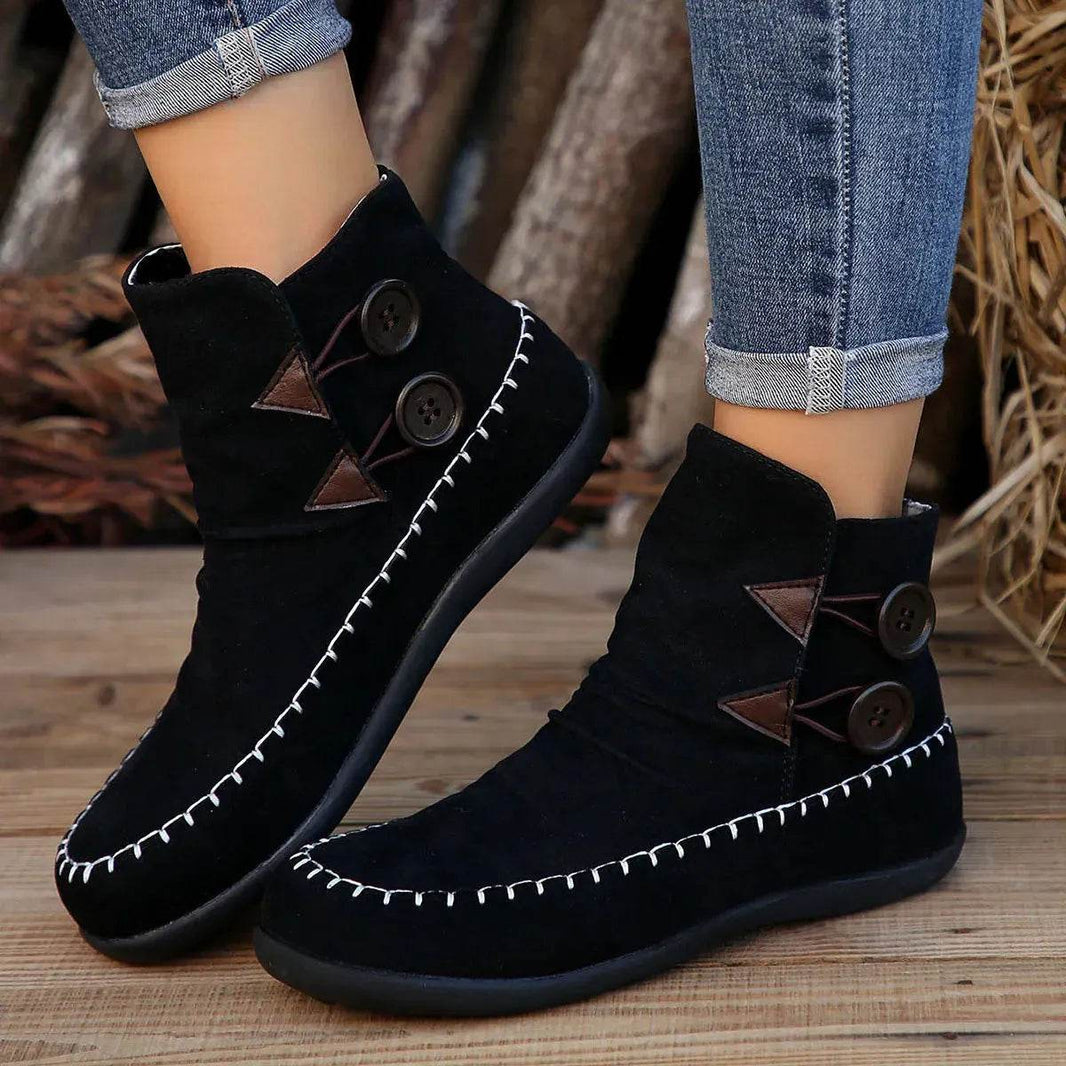 Button Design Ankle Boots For Women Autumn And Winter - EX-STOCK Canada