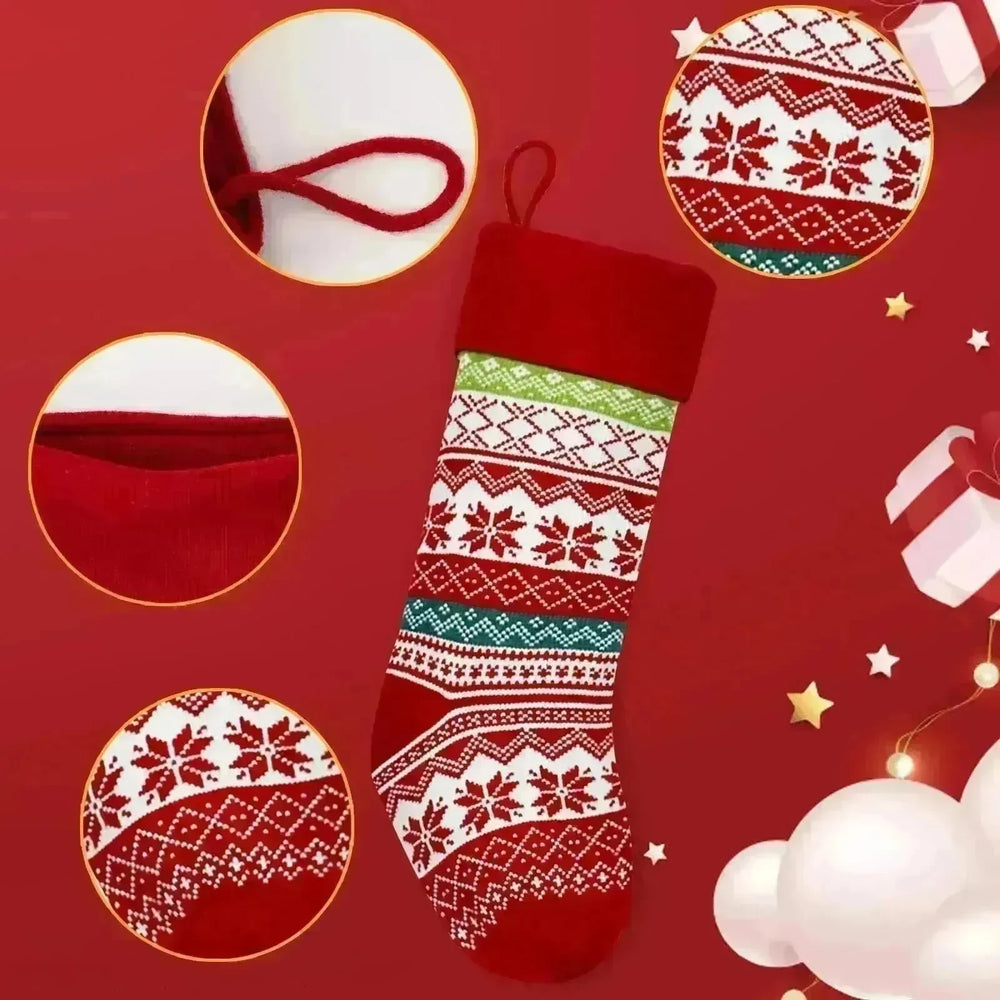 Christmas Stockings Candy Knitted Bag Wool - EX-STOCK CANADA