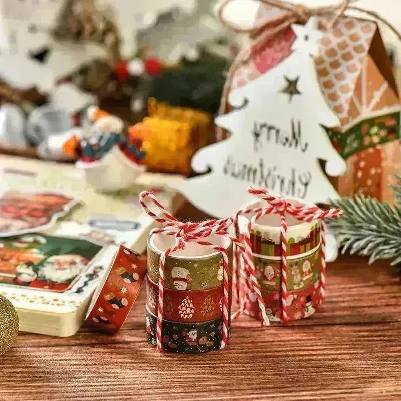 Creative Christmas Gift And Paper Adhesive Tape Journal Tape Christmas Decoration Material Cute Christmas Tape - EX-STOCK CANADA
