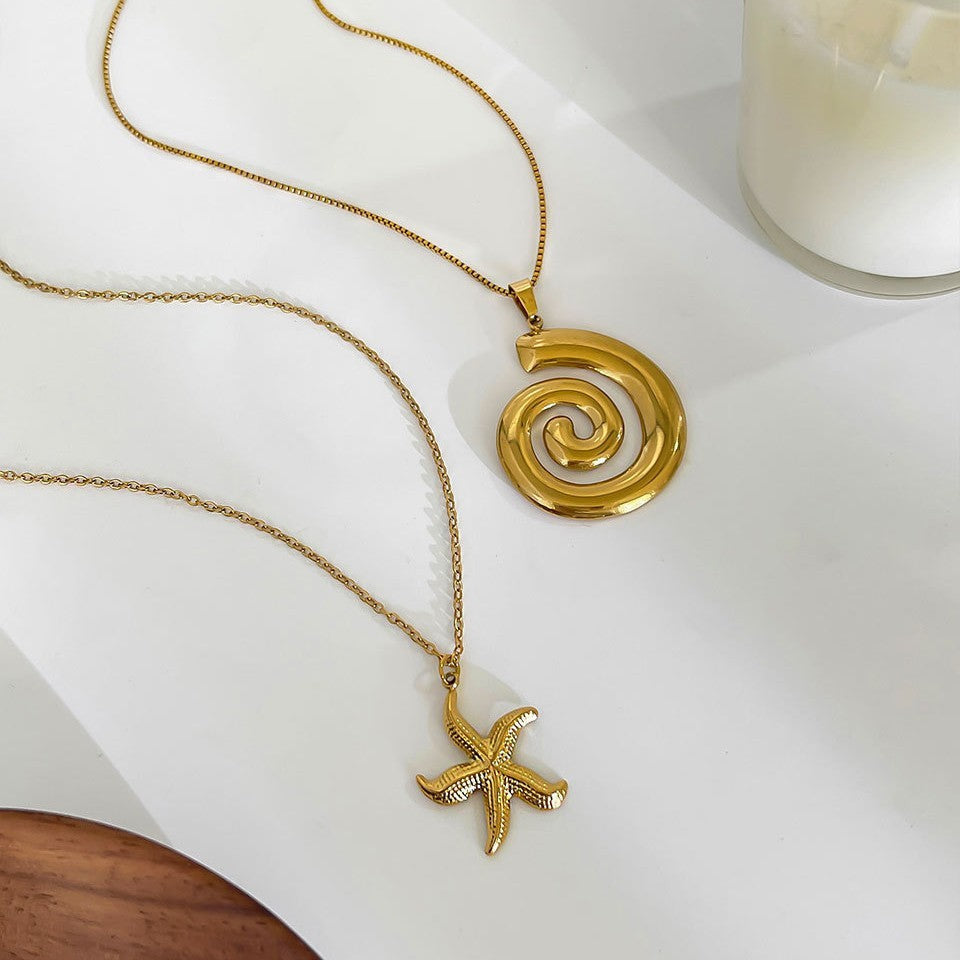 Women's Stainless Steel Starfish Conch Necklace EX-STOCK